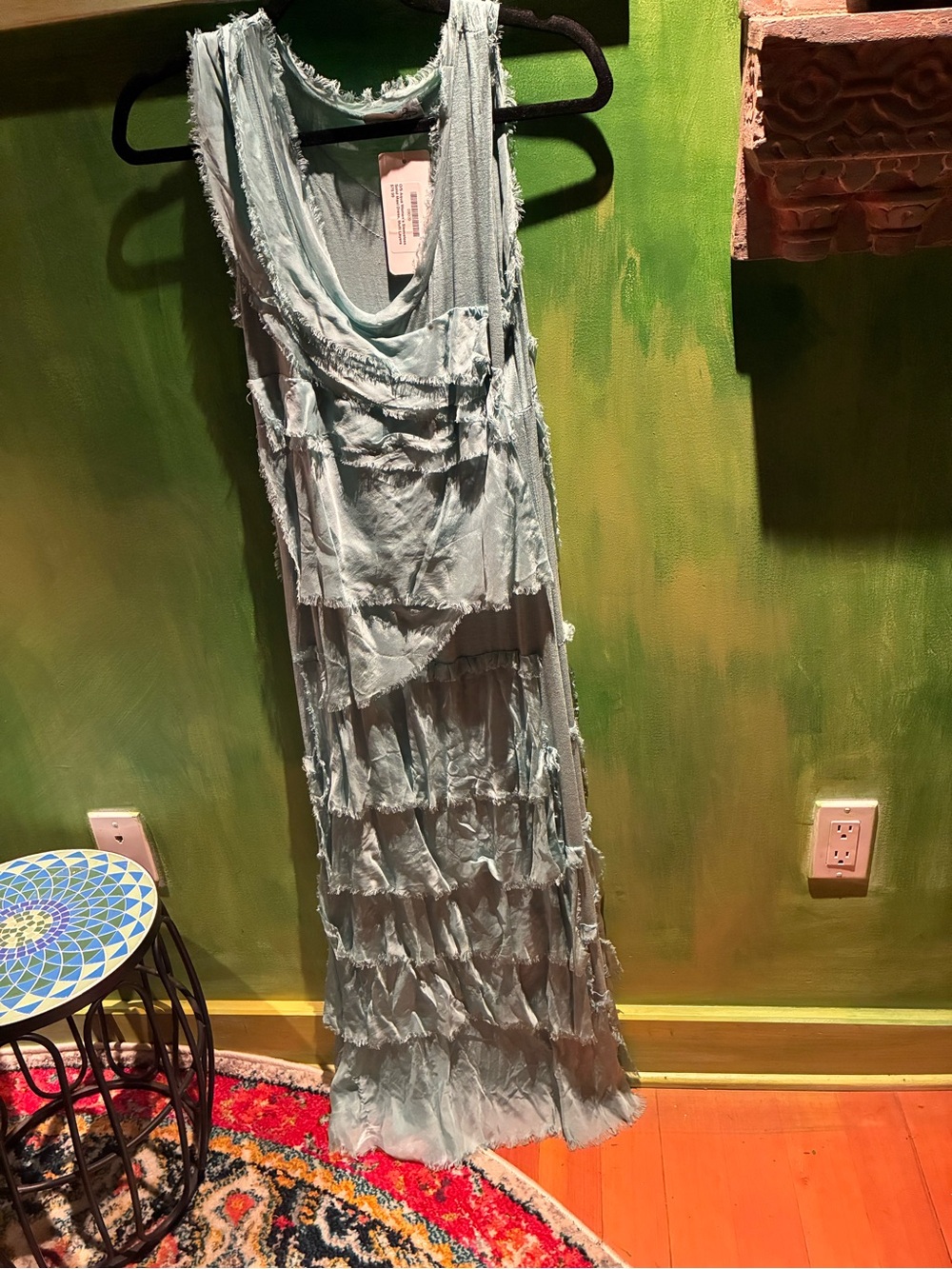 Light Blue Tiered Ruffle Maxi Dress - Women